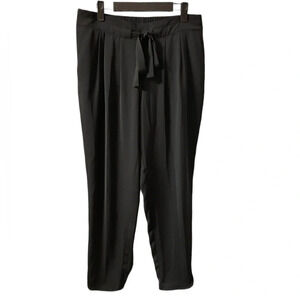 R LABEL TIE WAIST STRAIGHT LEG PANTS